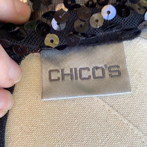 NWT CHICO’S Glitz it Up Tie Front Jacket SZ 3 - Picture 7 of 8